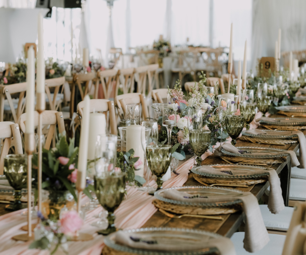 table setting at wedding reception